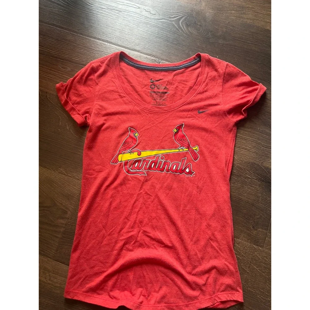 Nike St Louis Cardinals MLB‎ Womens Slim Fit Scoop Neck Red T-Shirt Medium